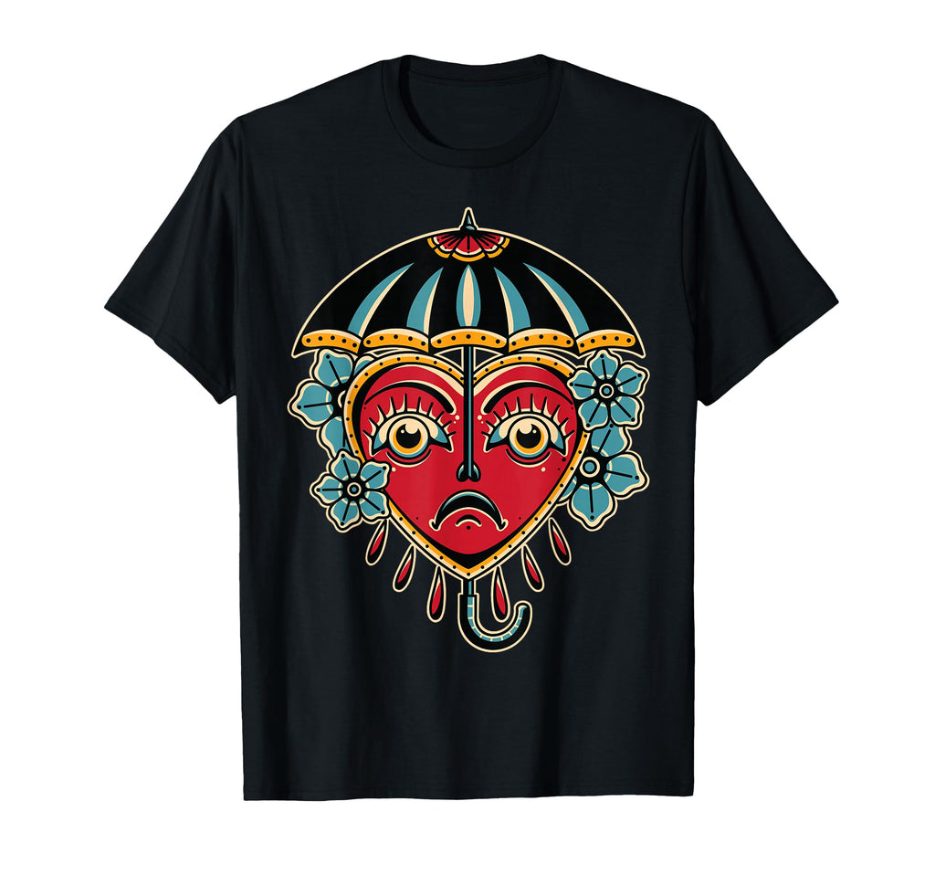 Umbrella American Traditional Tattoo T-Shirt - Custom Art Print Men Women - T-Shirt, Sweatshirt, Hoodie