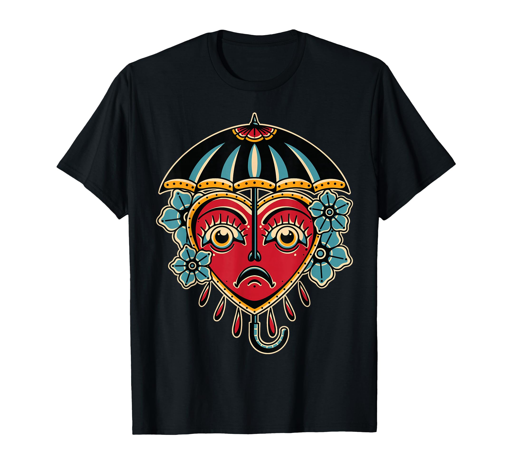 Umbrella American Traditional Tattoo T-Shirt - Custom Art Print Men Women - T-Shirt, Sweatshirt, Hoodie