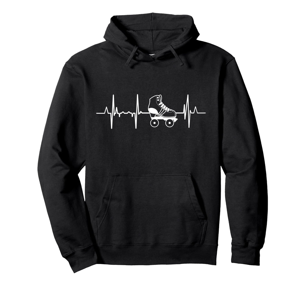 Roller Skates Heartbeat Roller Skaters Hoodie - Novelty Apparel for Adults - T-Shirt, Sweatshirt, Hoodie