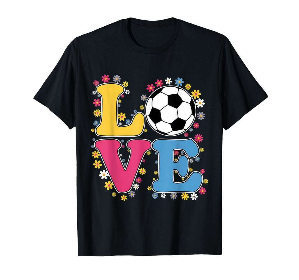Colorful Love Soccer Floral T-Shirt - Fun Novelty Design for Adults - T-Shirt, Sweatshirt, Hoodie