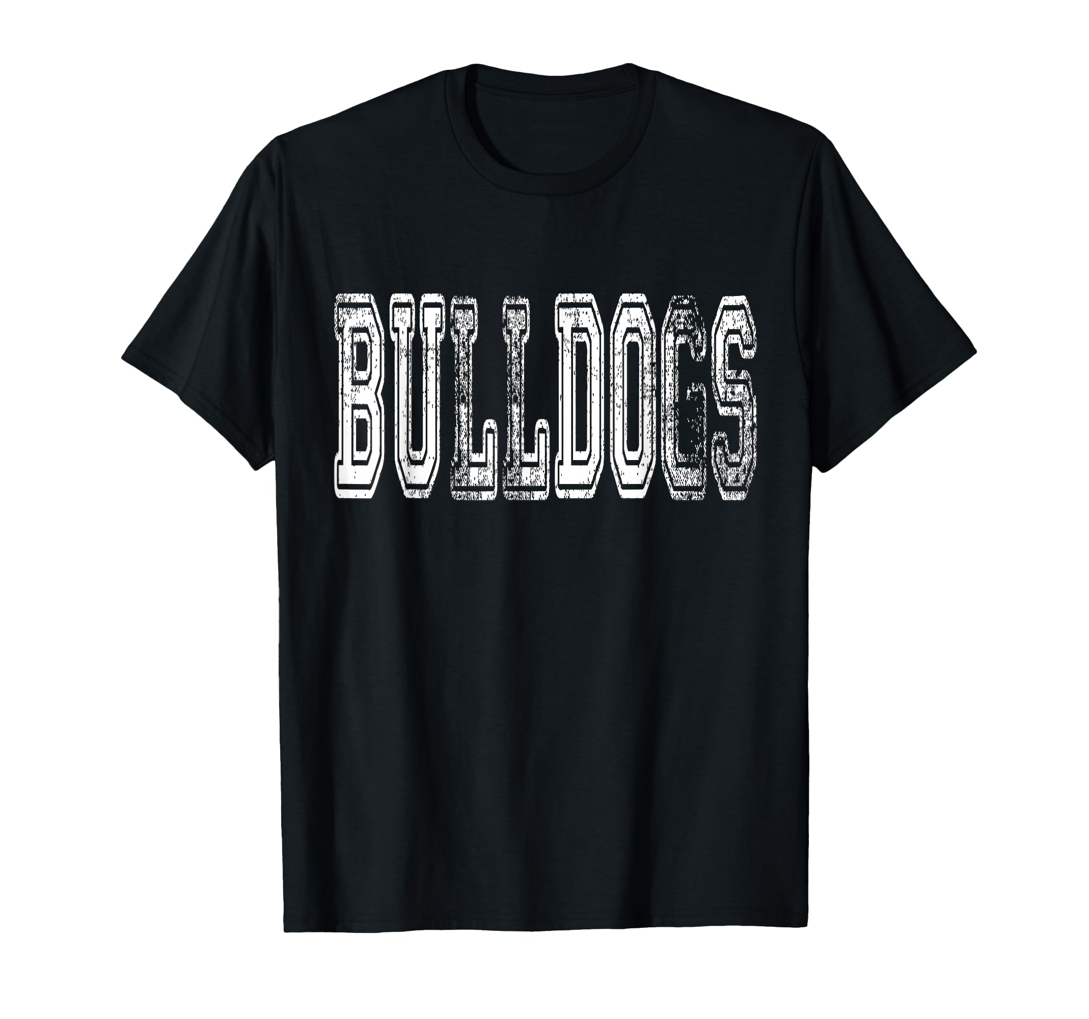 Bulldogs Mascot Distressed School T-Shirt - Novelty Apparel for Adults - T-Shirt, Sweatshirt, Hoodie