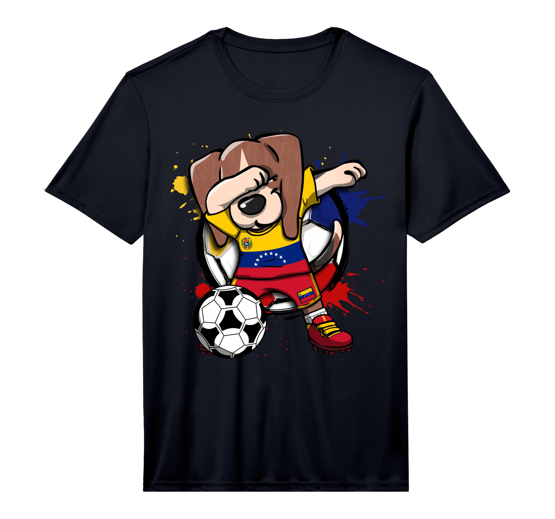 Dabbing Beagle Dog Venezuela Soccer T-Shirt - Unique Graphic Men Women - T-Shirt, Sweatshirt, Hoodie