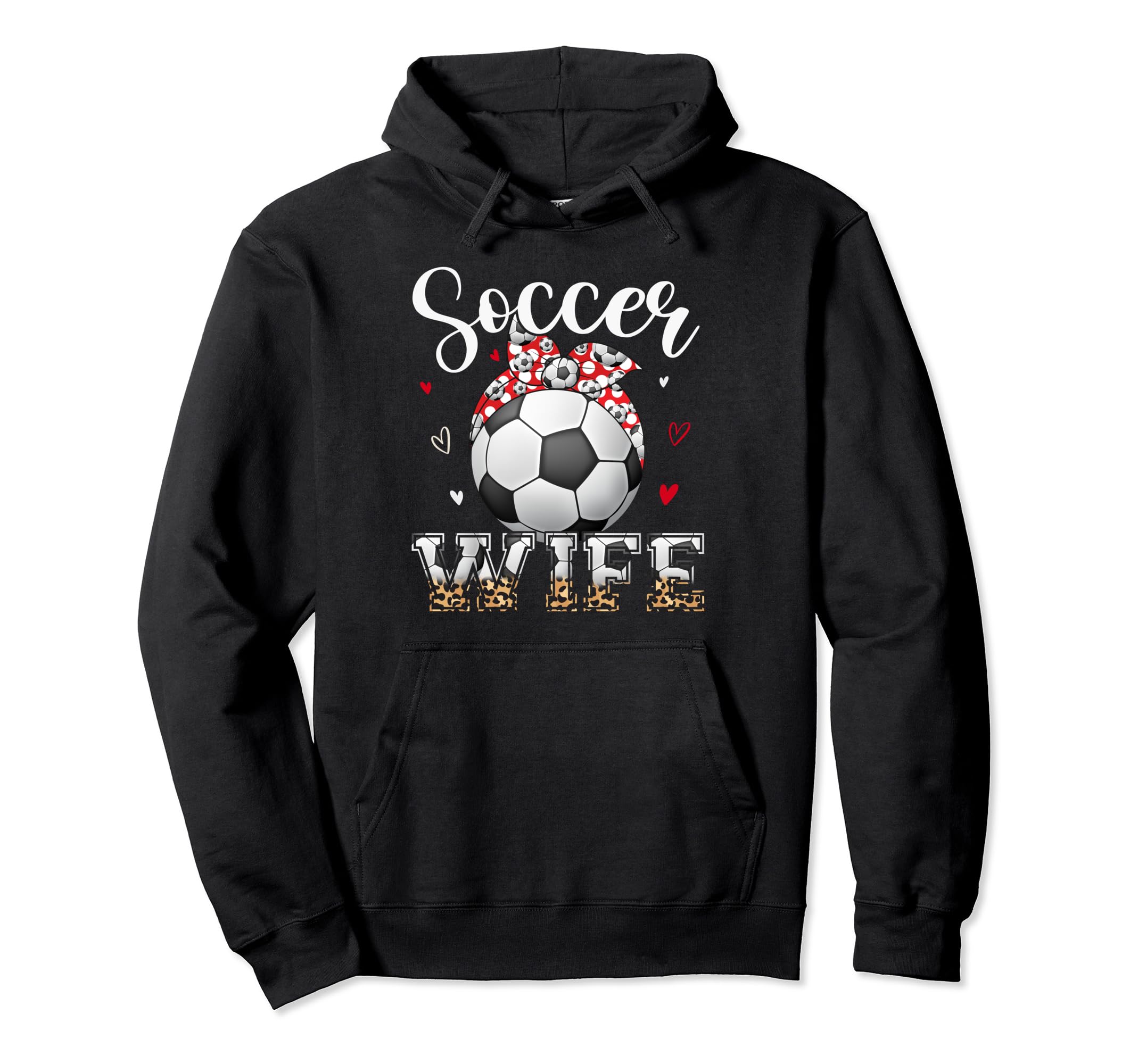 Womens Soccer Wife Headband Leopard Hoodie - Aesthetic Graphic Unisex - T-Shirt, Sweatshirt, Hoodie