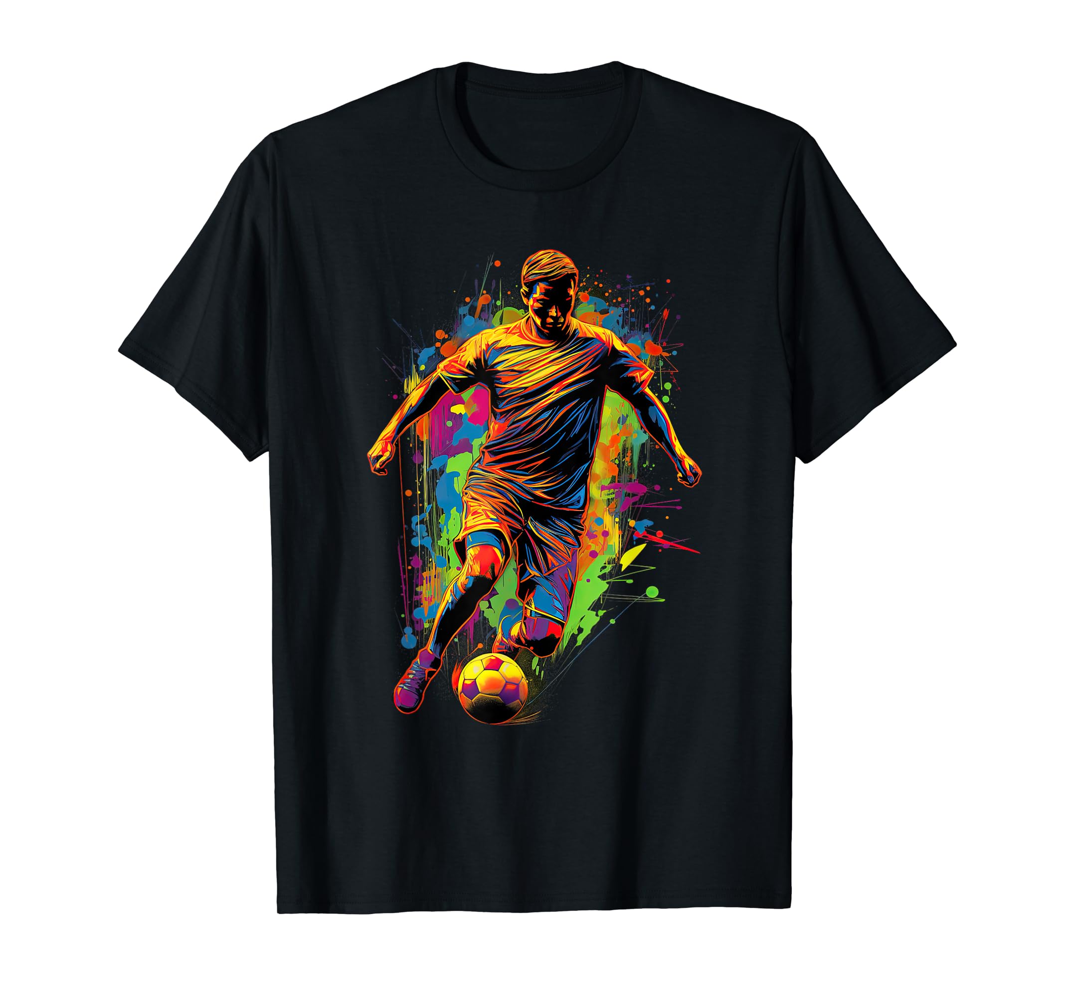Electric Soccer Player Futbol Fan T-Shirt - Aesthetic Graphic Men Women - T-Shirt, Sweatshirt, Hoodie