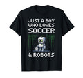 Kawaii Just Who Loves Soccer Robots T-Shirt - Graphic Print Men Women - T-Shirt, Sweatshirt, Hoodie