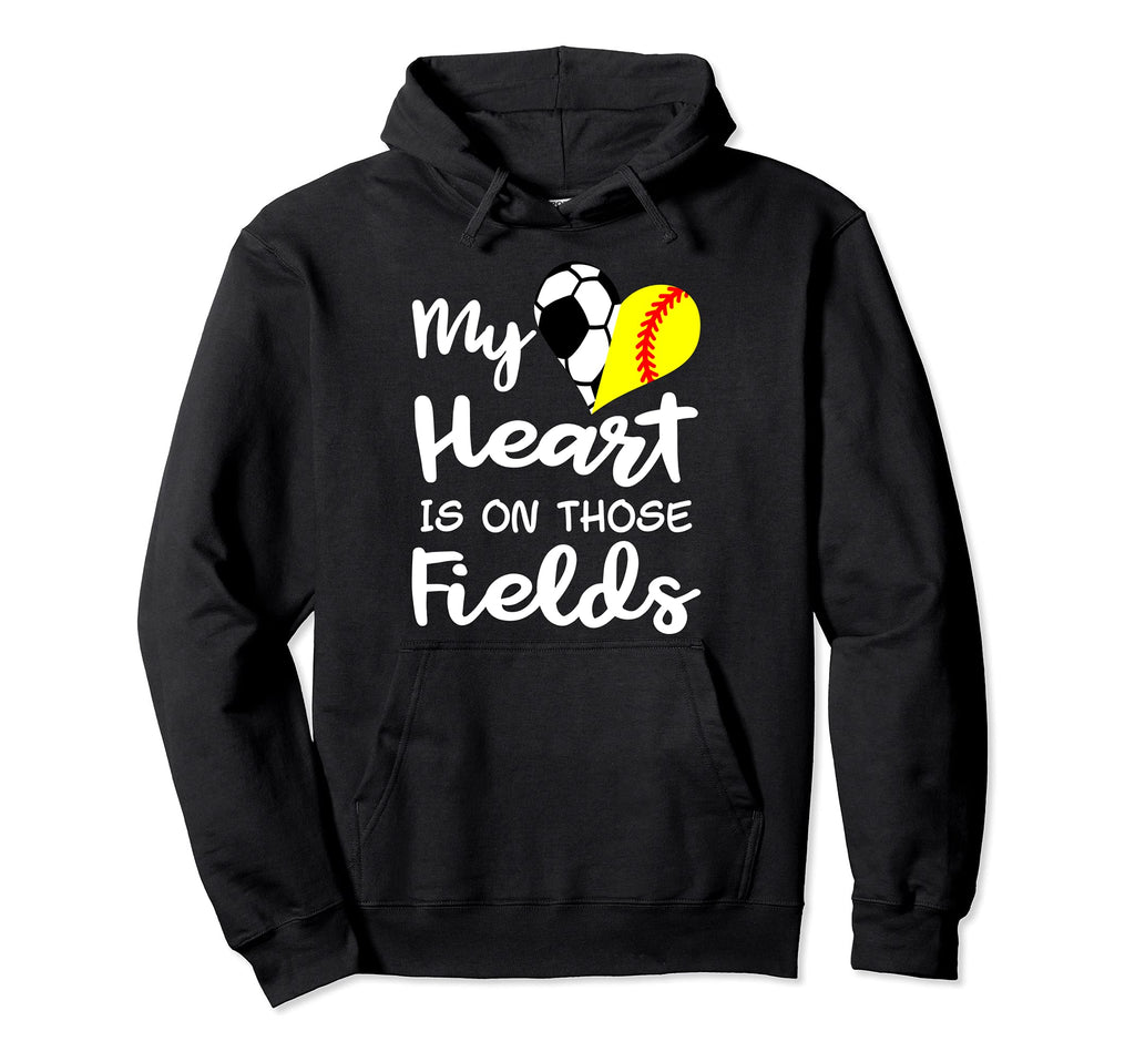 My Heart Is Those Fields Funny Soccer Hoodie - Unique Graphic Unisex - T-Shirt, Sweatshirt, Hoodie