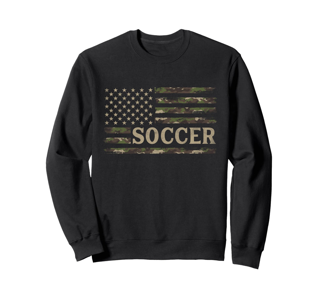 Camo Soccer Camourflage Usa Flag Sweatshirt - Trendy Graphic Men Women - T-Shirt, Sweatshirt, Hoodie