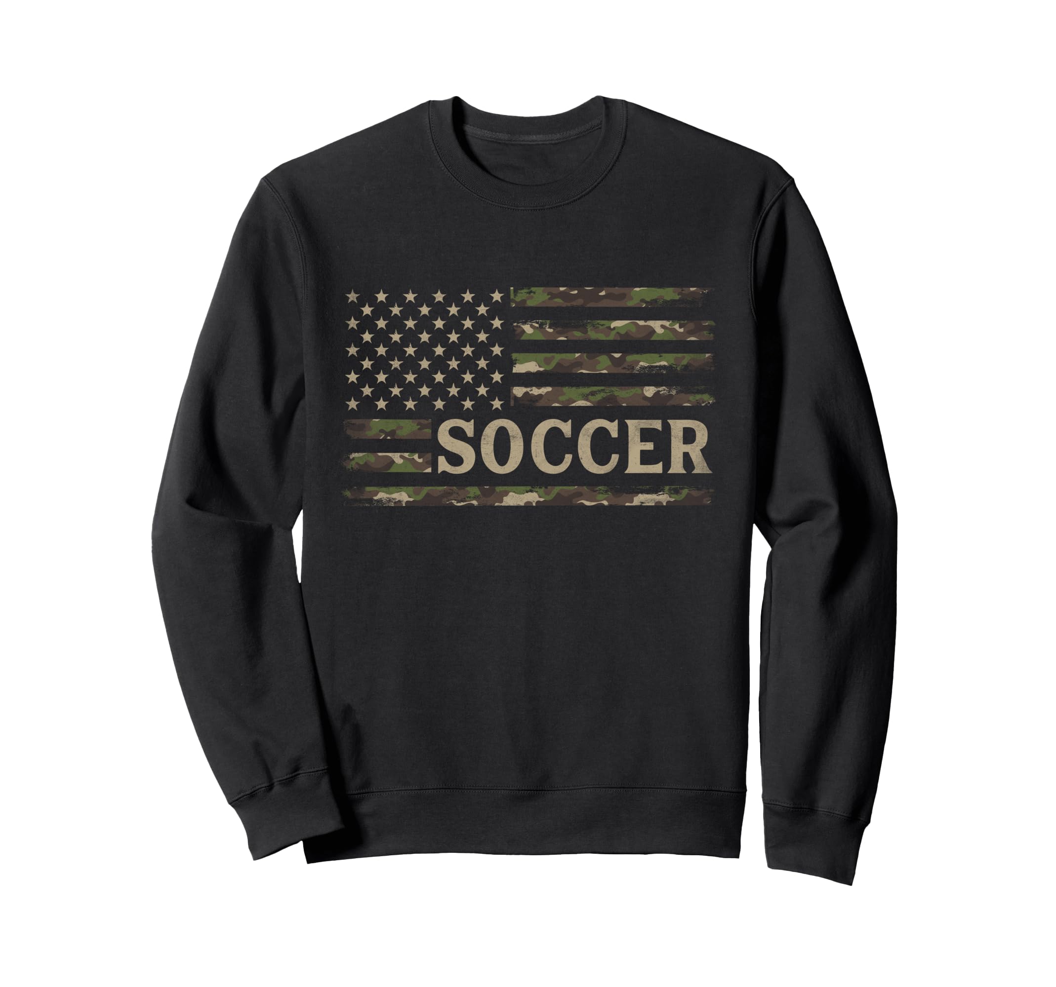 Camo Soccer Camourflage Usa Flag Sweatshirt - Trendy Graphic Men Women - T-Shirt, Sweatshirt, Hoodie