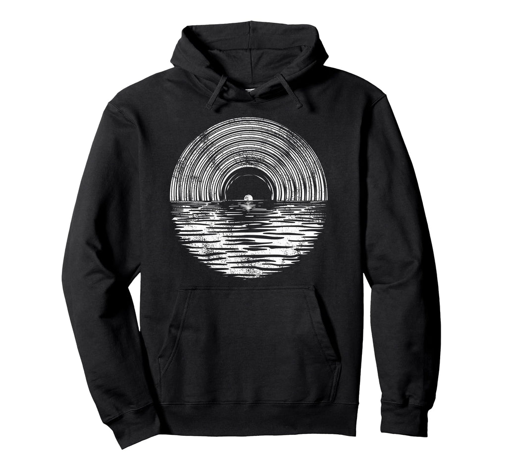 Vinyl Record Moon Music Lovers And Hoodie - Streetwear Style Unisex - T-Shirt, Sweatshirt, Hoodie
