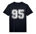 Distressed Number 95 White Sports Team T-Shirt - Fun Novelty Design Unisex - T-Shirt, Sweatshirt, Hoodie