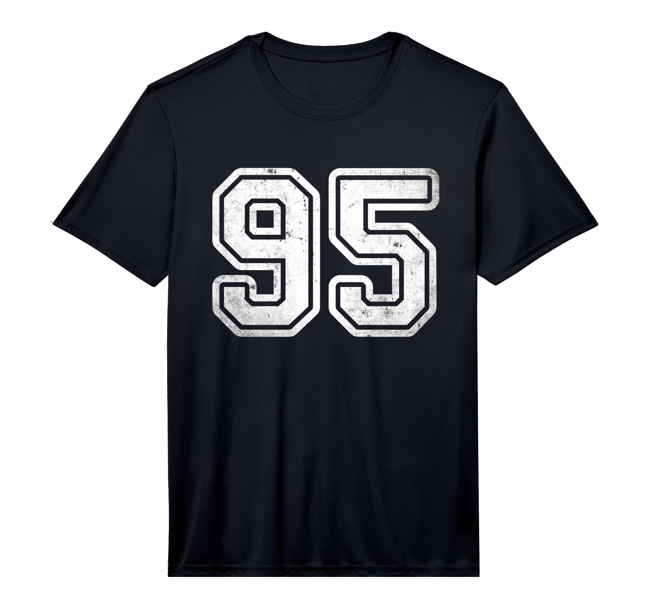Distressed Number 95 White Sports Team T-Shirt - Fun Novelty Design Unisex - T-Shirt, Sweatshirt, Hoodie