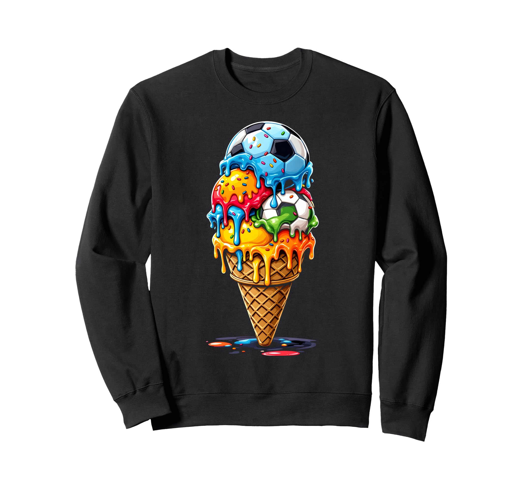 Soccer Drip Ice Cream Drip Sweatshirt - Minimalist Print for Adults - T-Shirt, Sweatshirt, Hoodie