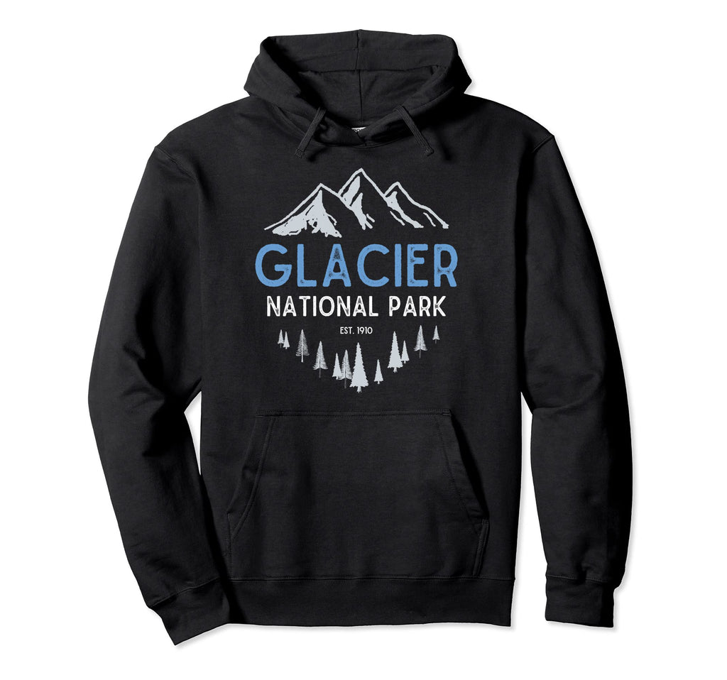 Glacier National Park Montana Hoodie - Graphic Print Men Women - T-Shirt, Sweatshirt, Hoodie