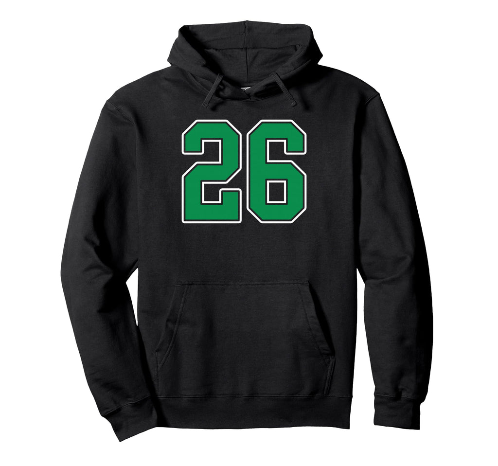 Kelly Green White Number 26 Jersey Hoodie - Casual Everyday Wear Men Women - T-Shirt, Sweatshirt, Hoodie