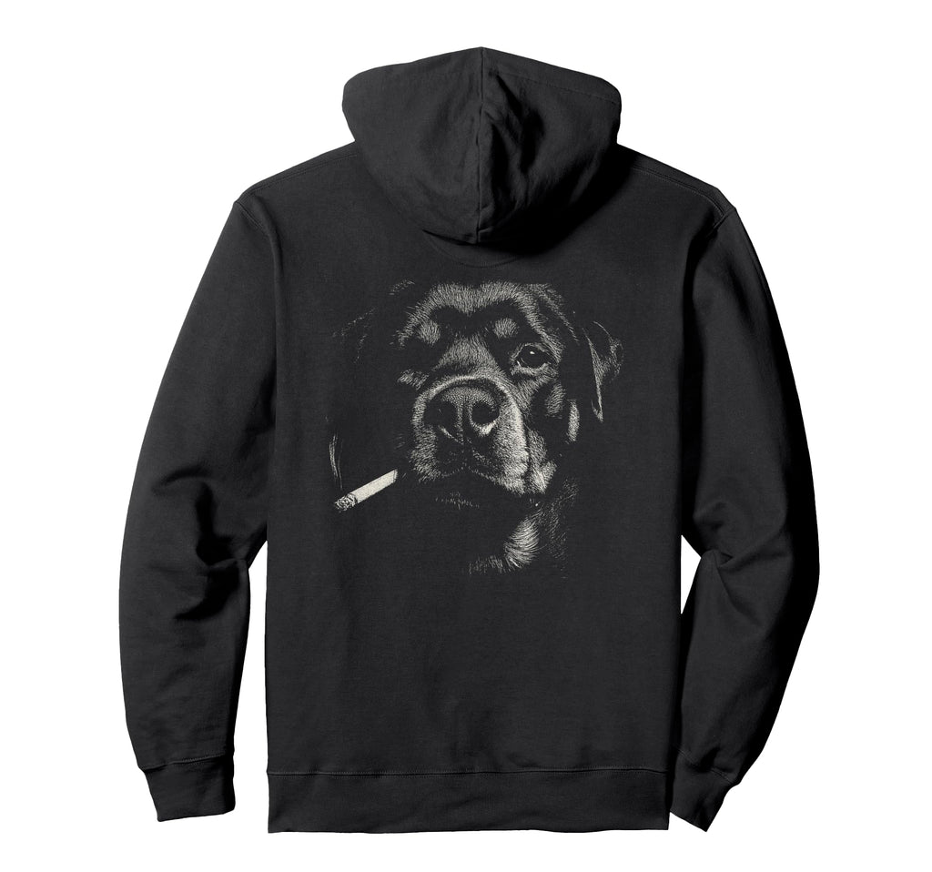 Rottweiler Smoking Cigarette Grunge Meme Hoodie - Trendy Graphic Unisex - T-Shirt, Sweatshirt, Hoodie