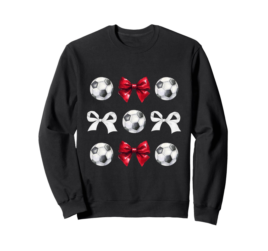 Soccer Balls Bows Womens Soccer Sweatshirt - Streetwear Style for Adults - T-Shirt, Sweatshirt, Hoodie