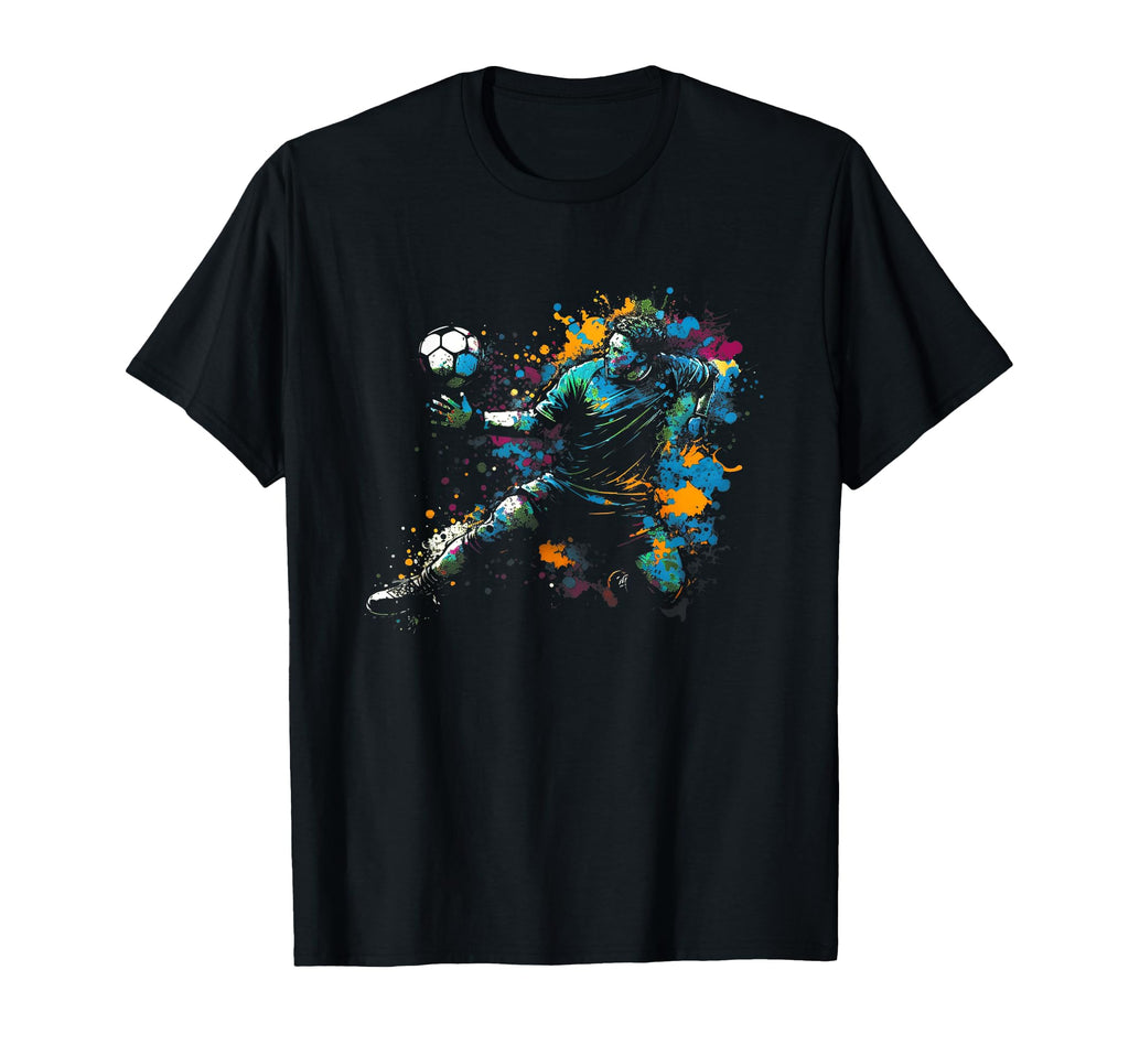Football Goalkeeper Splash Art T-Shirt - Aesthetic Graphic Men Women - T-Shirt, Sweatshirt, Hoodie