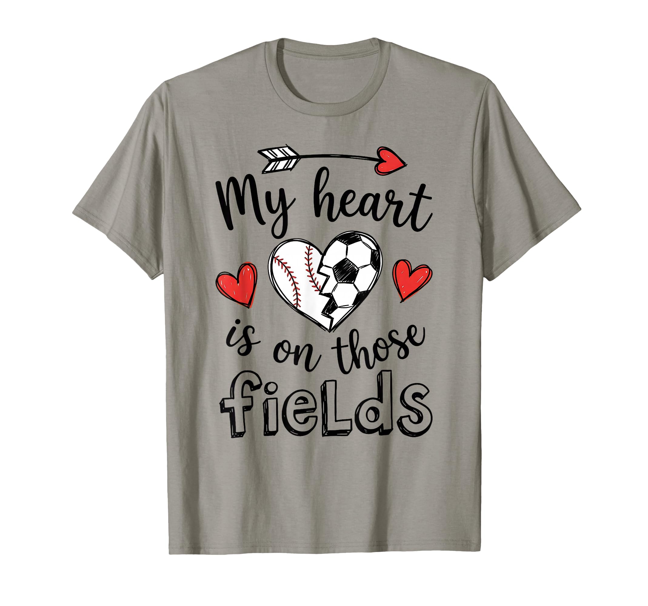 My Heart Is Those Fields Baseball T-Shirt - Novelty Apparel for Adults - T-Shirt, Sweatshirt, Hoodie