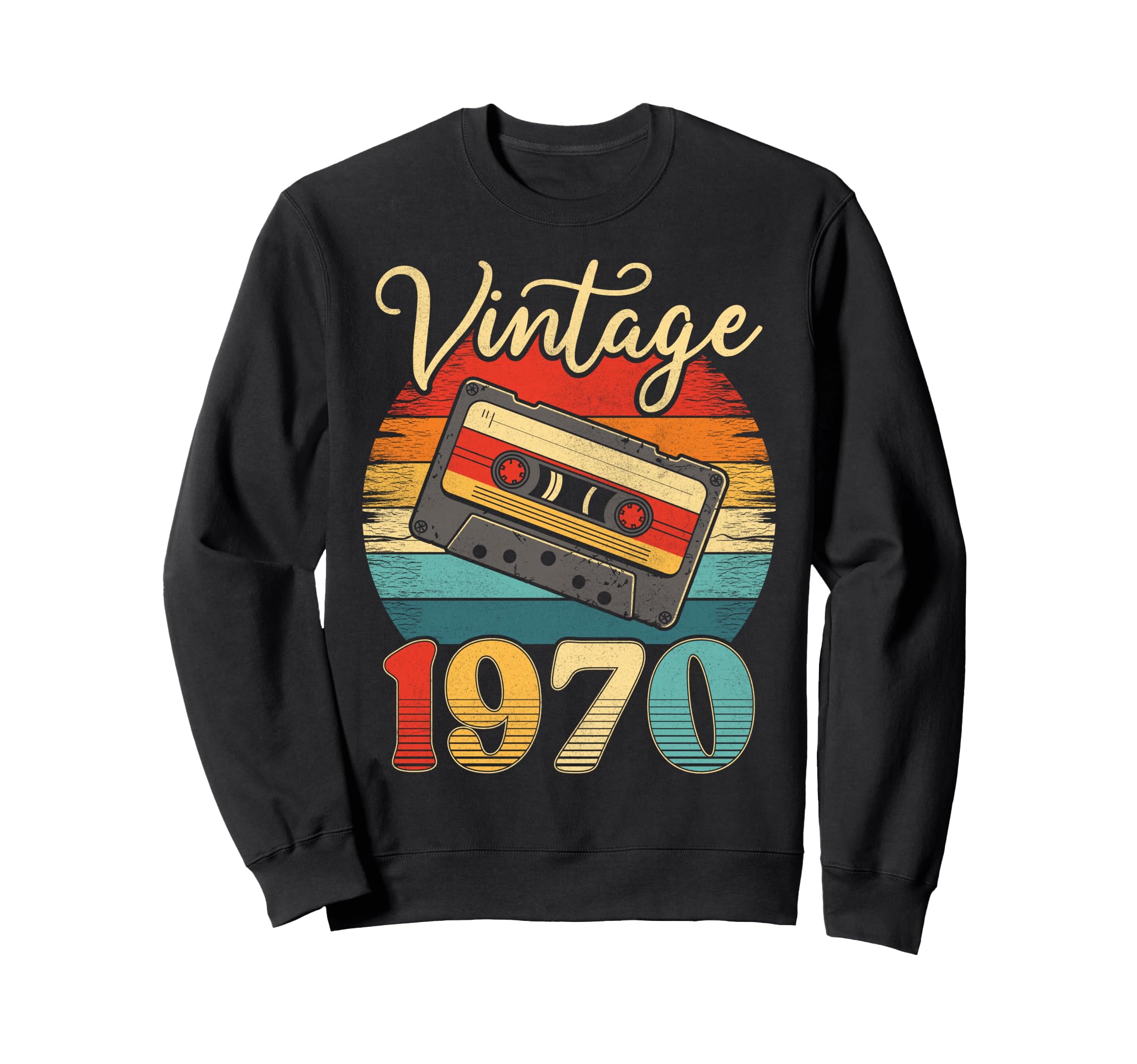 1970 Cassette Tape 70S Born Sweatshirt - Minimalist Print for Adults - T-Shirt, Sweatshirt, Hoodie
