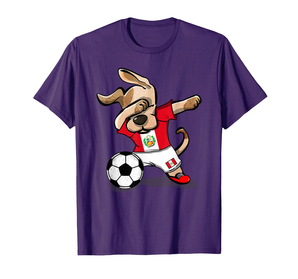 Dabbing Dog Peru Soccer Fans Jersey T-Shirt - Aesthetic Graphic Unisex - T-Shirt, Sweatshirt, Hoodie