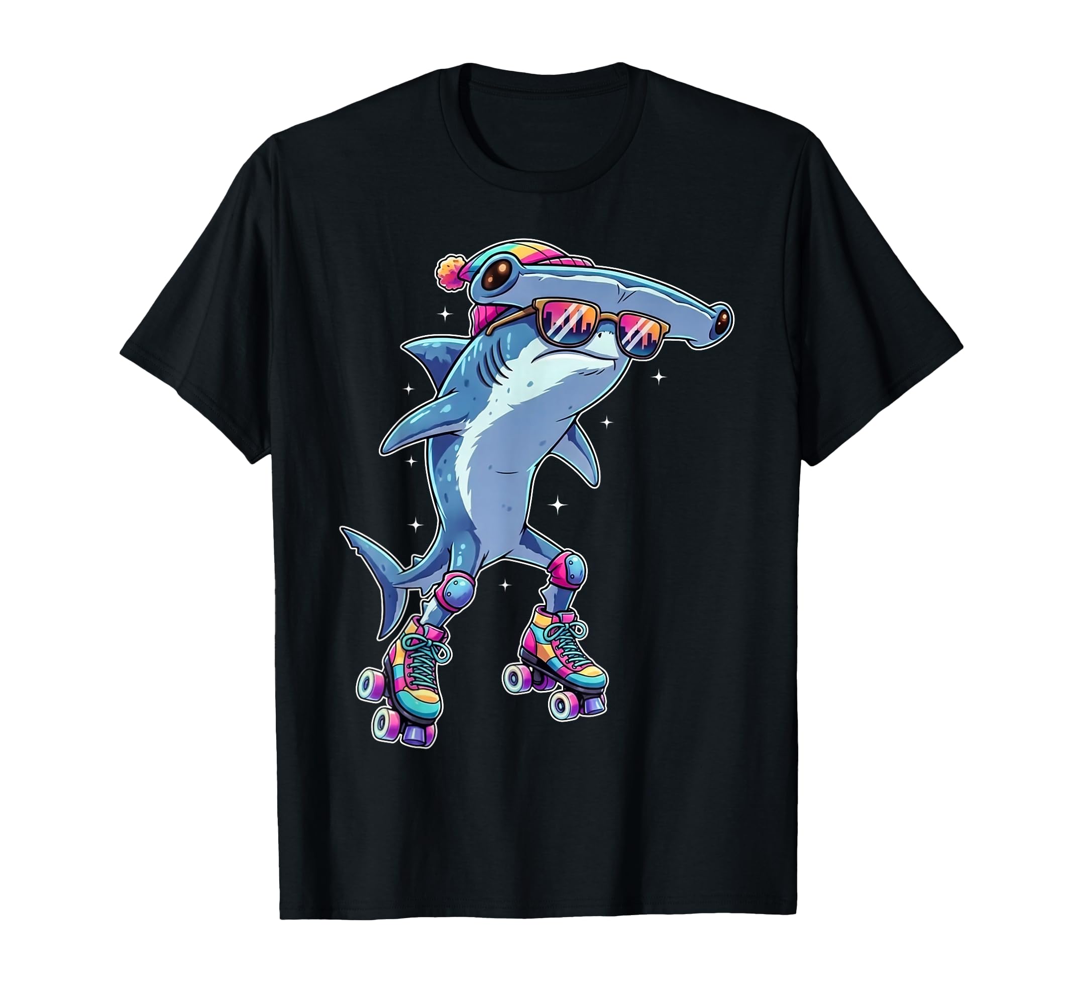 Funny Hammerhead Shark Roller Skates T-Shirt - Novelty Apparel Men Women - T-Shirt, Sweatshirt, Hoodie
