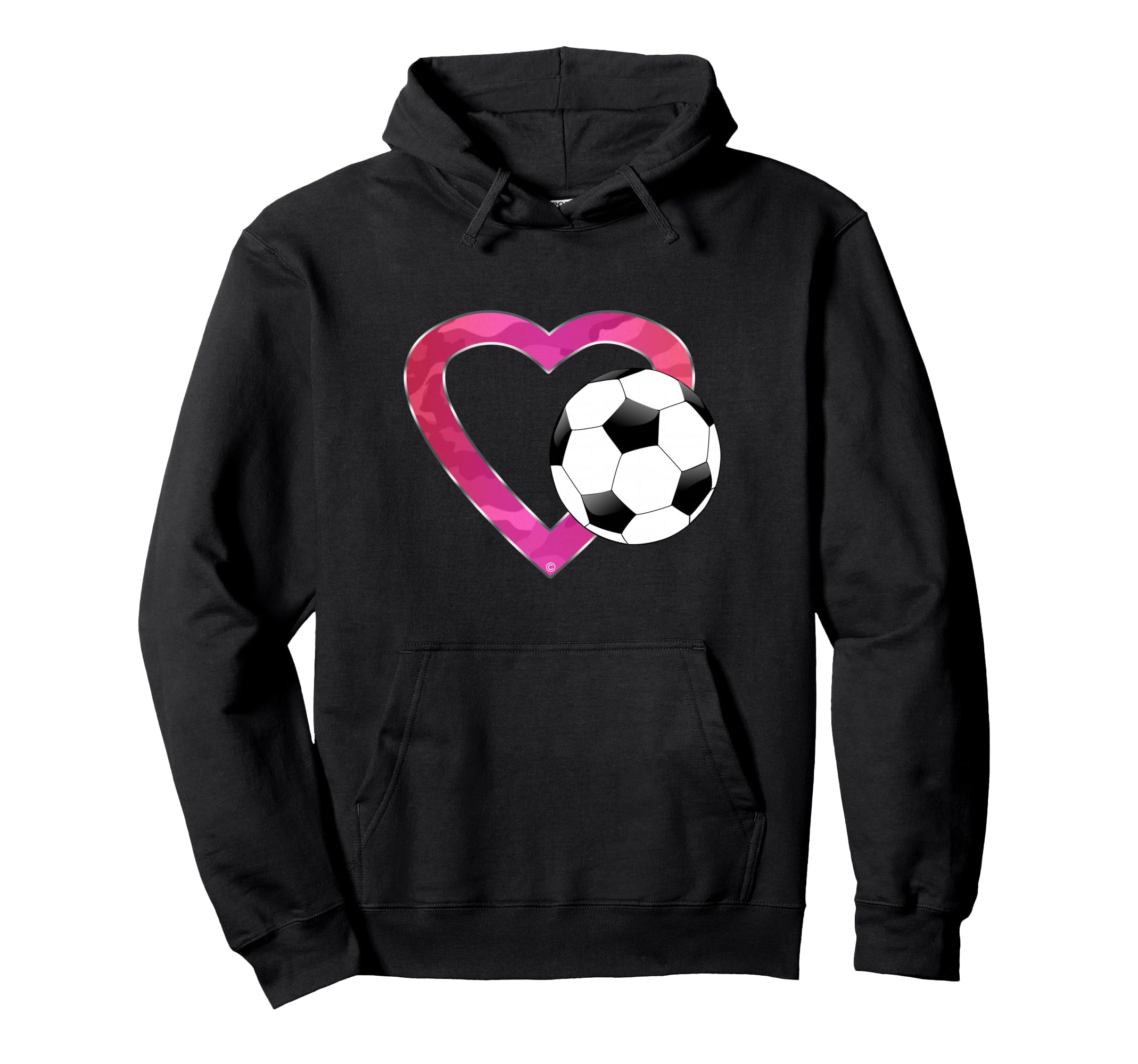 I Love Soccer Heart Ball Teens Hoodie - Unique Graphic for Adults - T-Shirt, Sweatshirt, Hoodie