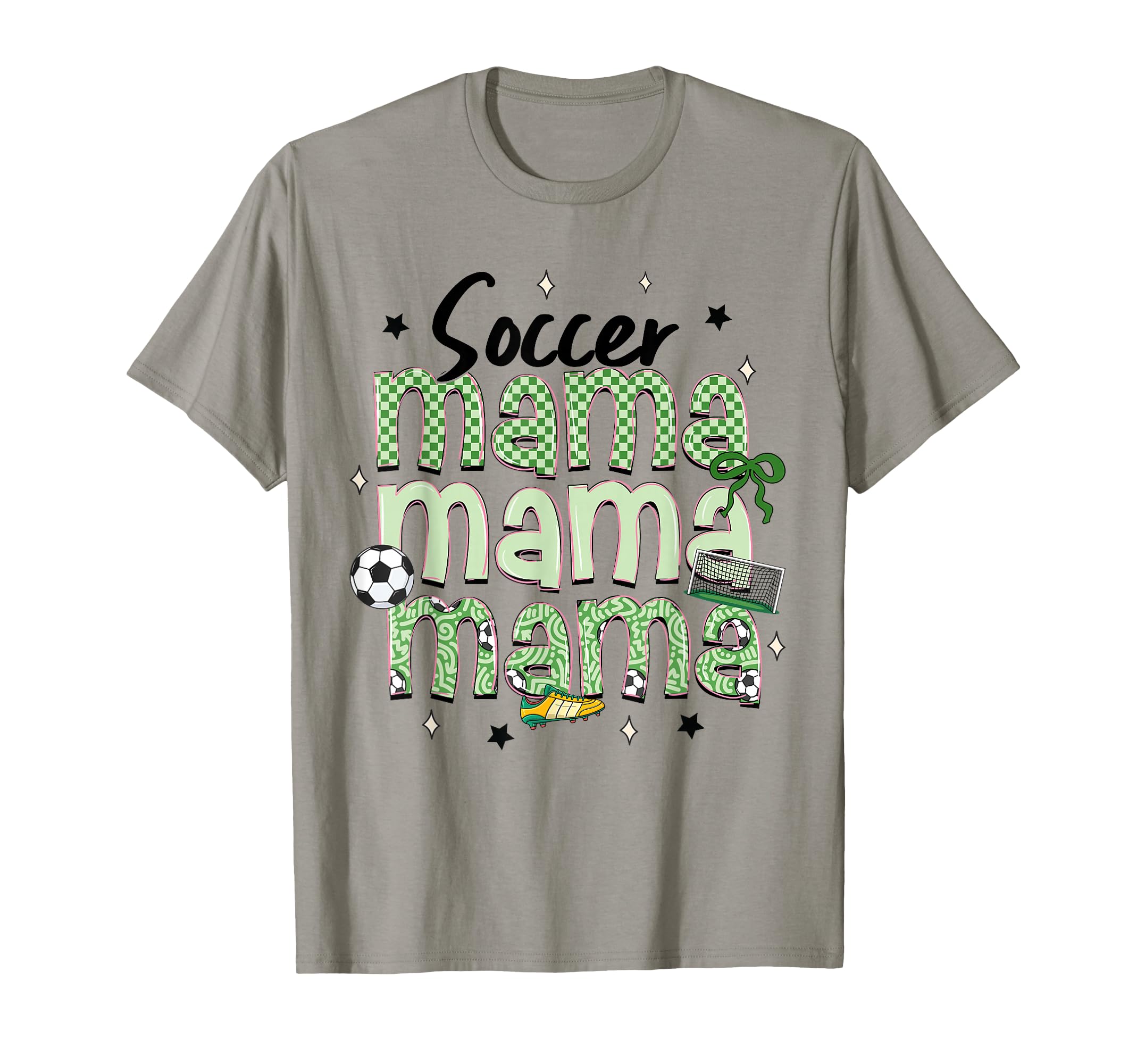 Soccer Mama Bow Checkered Soccer Lovers T-Shirt - Fun Novelty Design Unisex - T-Shirt, Sweatshirt, Hoodie