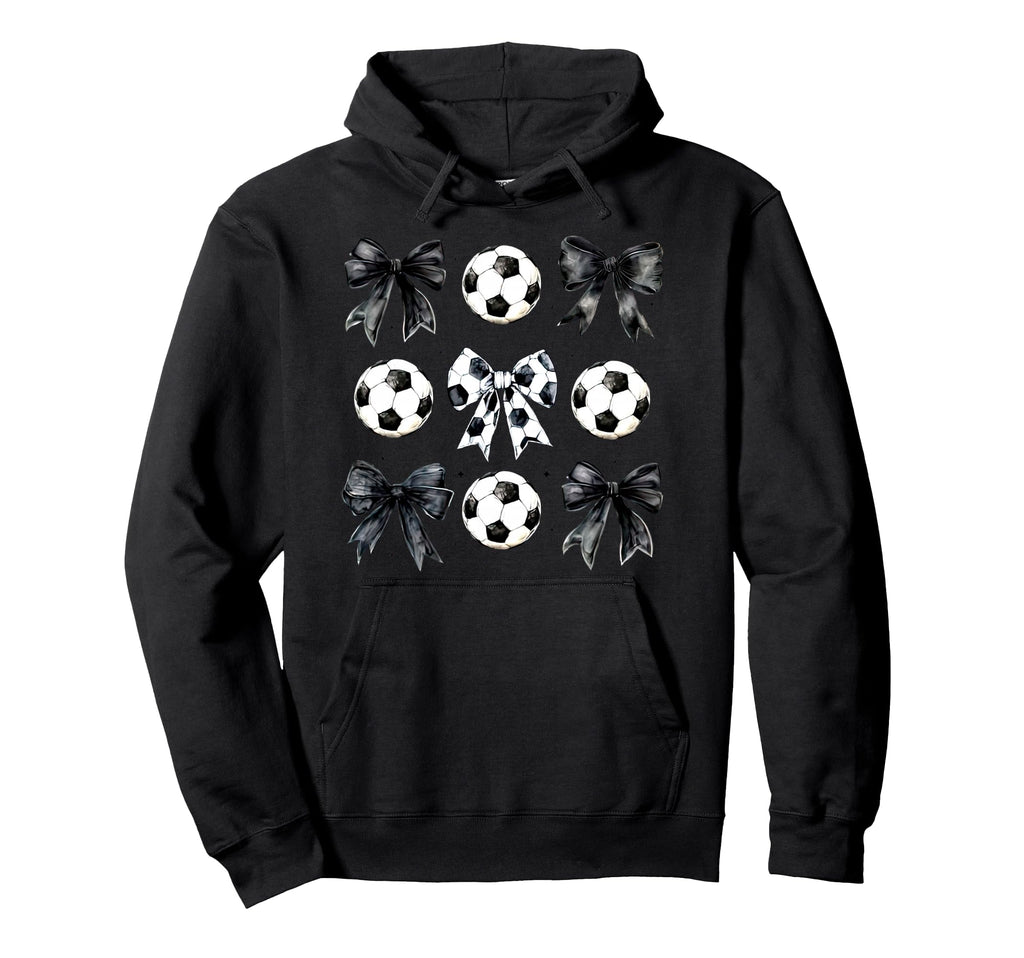 Soccer Bow Game Day Mama Soccer Hoodie - Aesthetic Graphic for Adults - T-Shirt, Sweatshirt, Hoodie