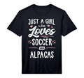 Just Who Loves Soccer And Alpacas Gift T-Shirt - Minimalist Print Unisex - T-Shirt, Sweatshirt, Hoodie