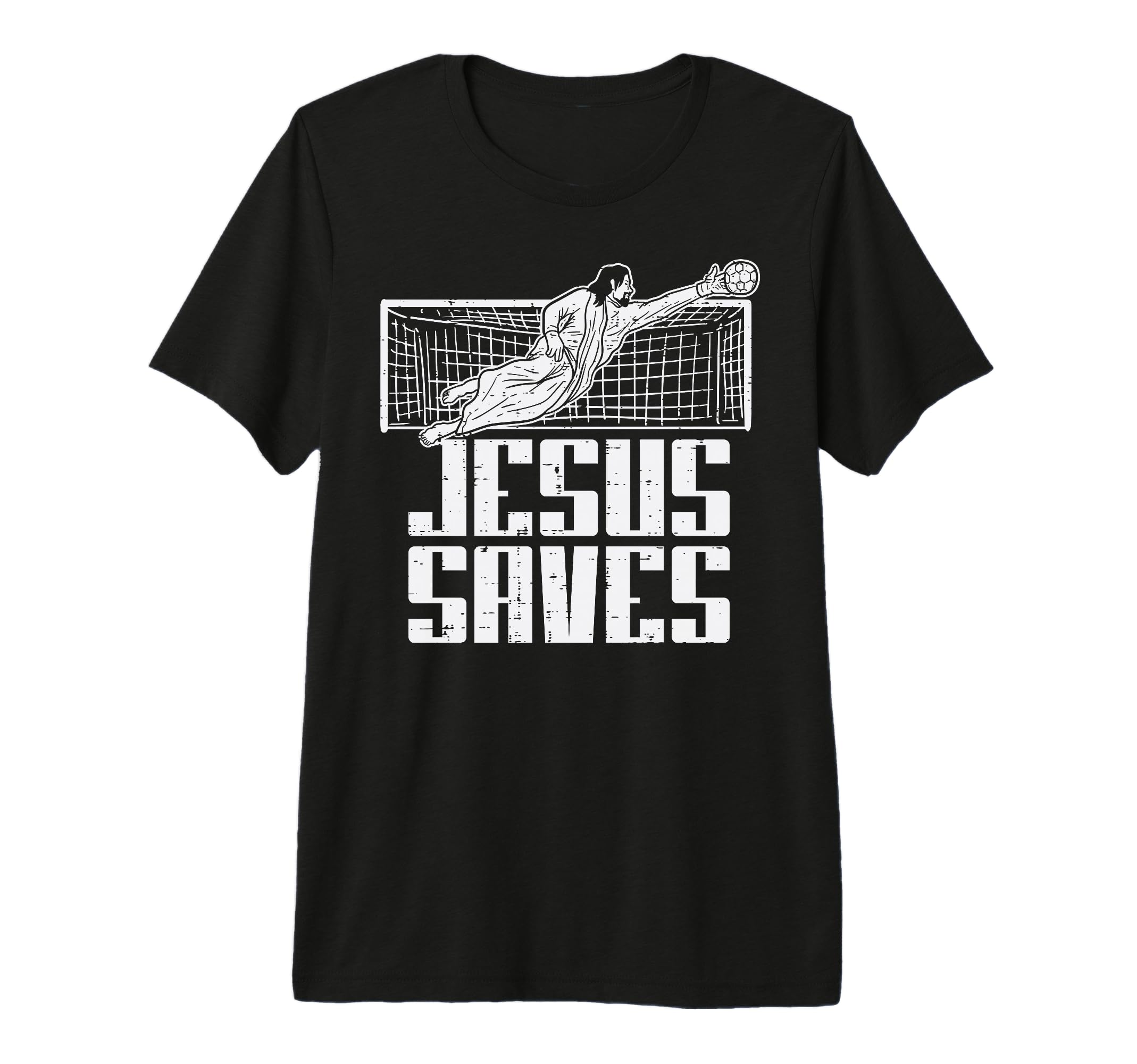 Jesus Saves Soccer Football Christian T-Shirt - Graphic Print for Adults - T-Shirt, Sweatshirt, Hoodie