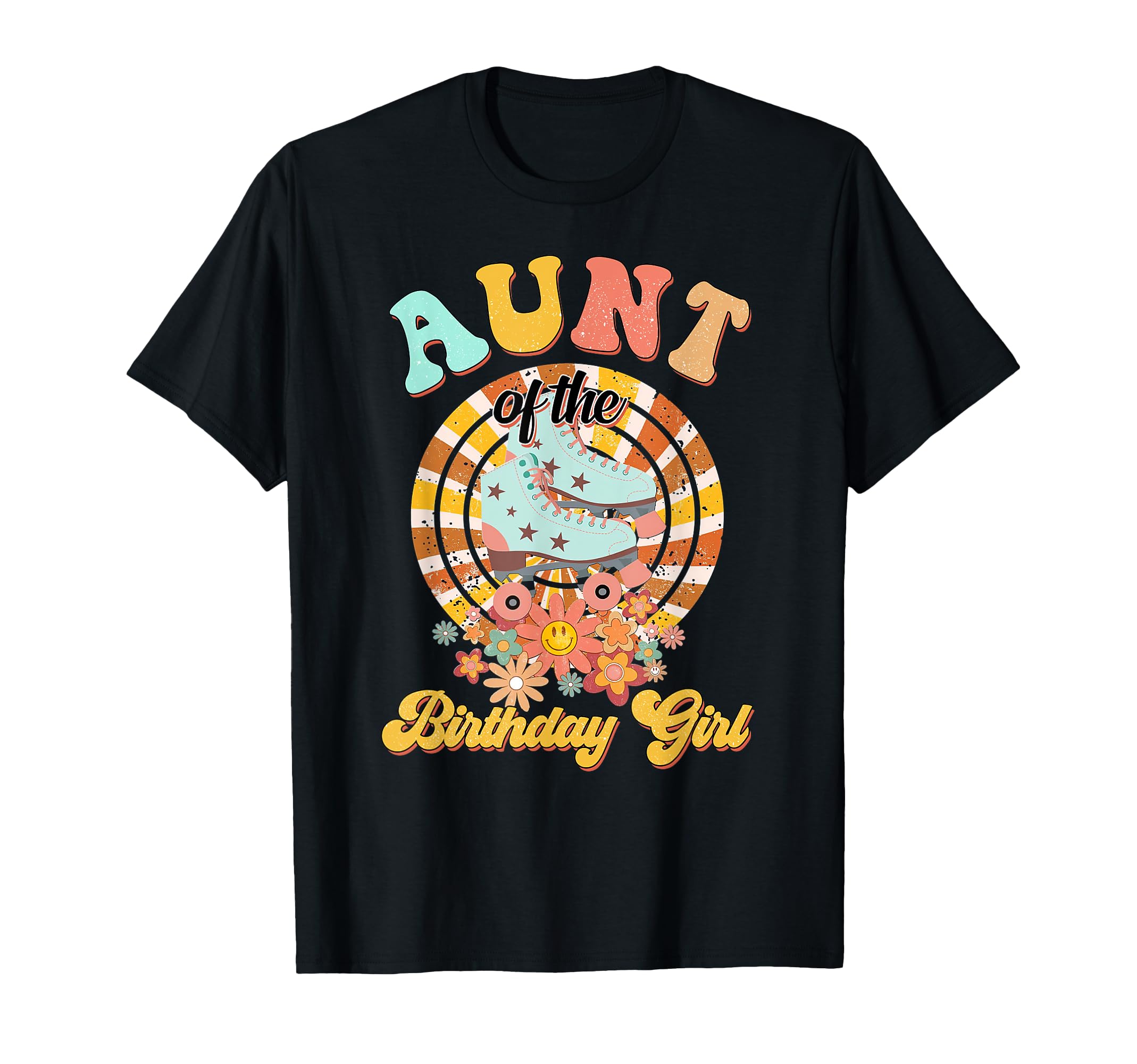 Aunt Birthday Rolling Skate Groovy T-Shirt - Custom Art Print for Adults - T-Shirt, Sweatshirt, Hoodie