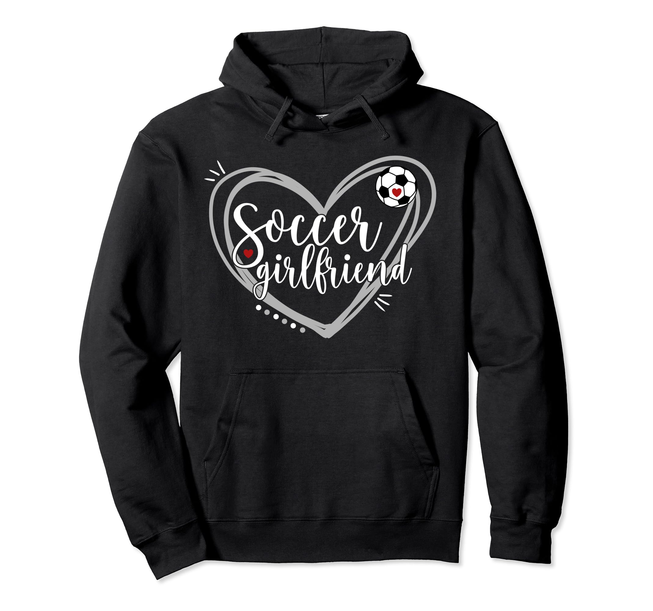Soccer Girlfriend Heart Soccer Players Hoodie - Graphic Print Men Women - T-Shirt, Sweatshirt, Hoodie