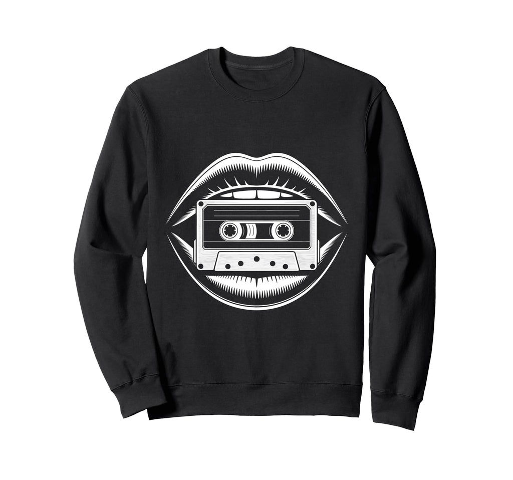 Nostalgic 80S 90S Sketch Lips Sweatshirt - Fun Novelty Design Unisex - T-Shirt, Sweatshirt, Hoodie