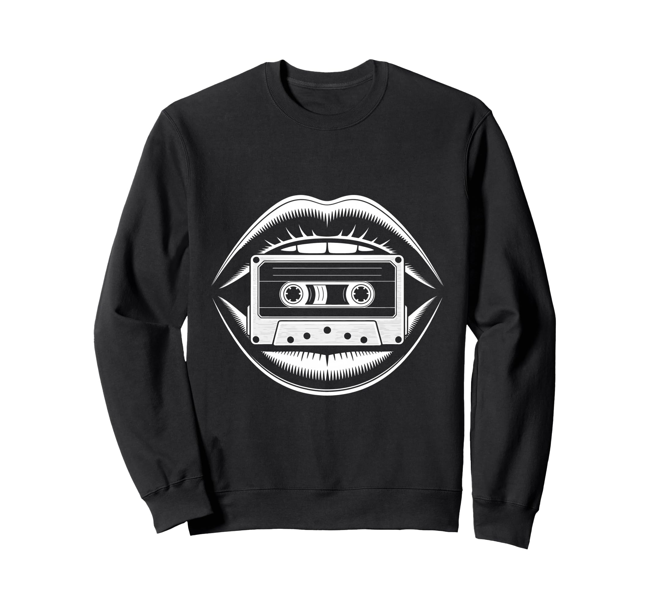 Nostalgic 80S 90S Sketch Lips Sweatshirt - Fun Novelty Design Unisex - T-Shirt, Sweatshirt, Hoodie