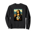 Mona Lisa Loves Soccer Comic Sweatshirt - Aesthetic Graphic Unisex - T-Shirt, Sweatshirt, Hoodie