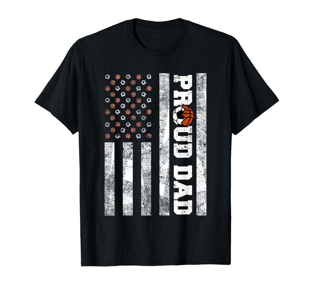 Proud Dad American Flag Funny Soccer T-Shirt - Streetwear Style for Adults - T-Shirt, Sweatshirt, Hoodie