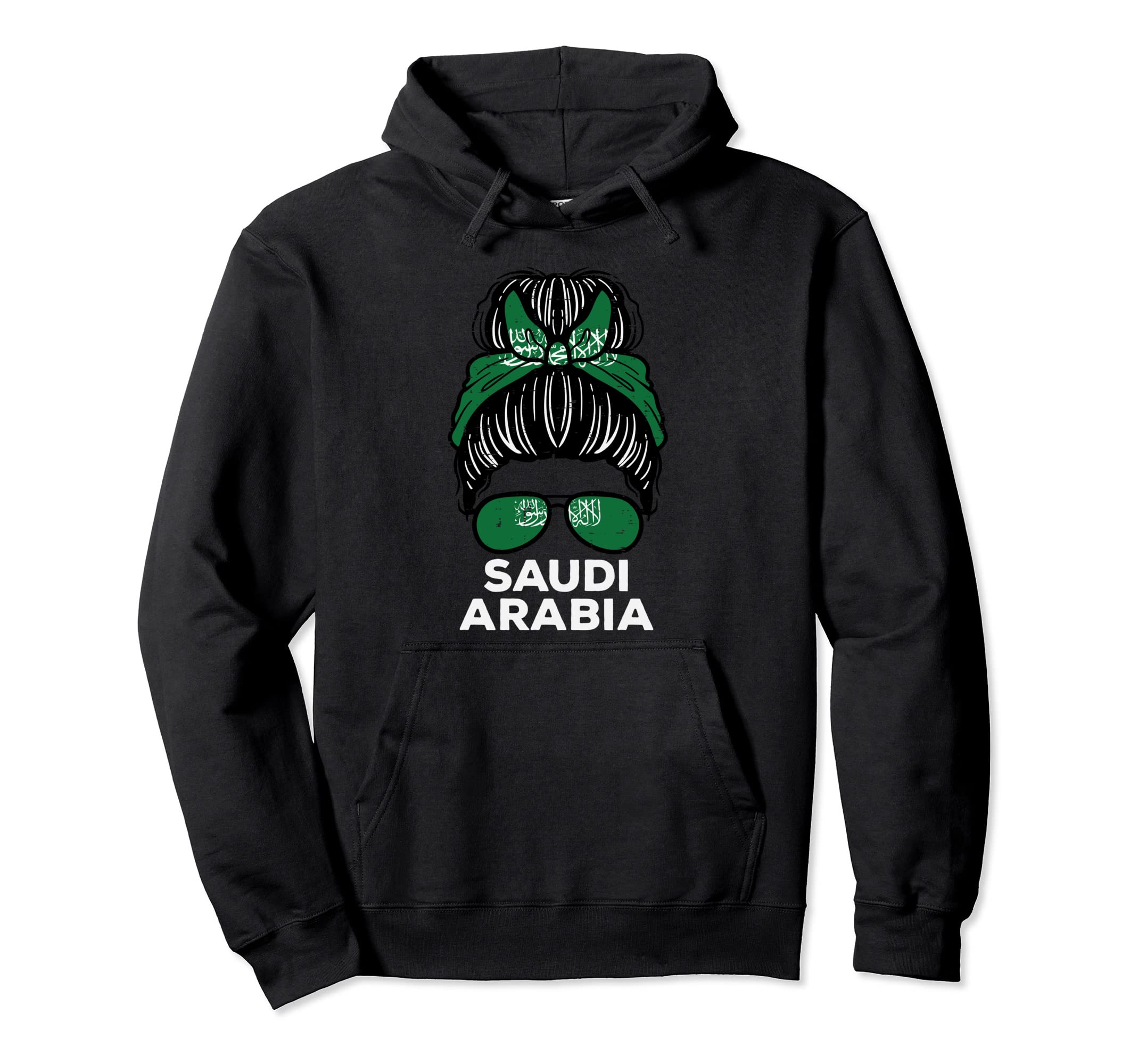 Saudi Arabia Flag Hairbun Football Soccer Hoodie - Minimalist Print Unisex - T-Shirt, Sweatshirt, Hoodie