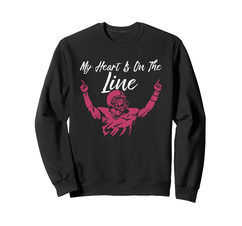 My Heart Is Line Football Lineman Sweatshirt - Aesthetic Graphic Men Women - T-Shirt, Sweatshirt, Hoodie