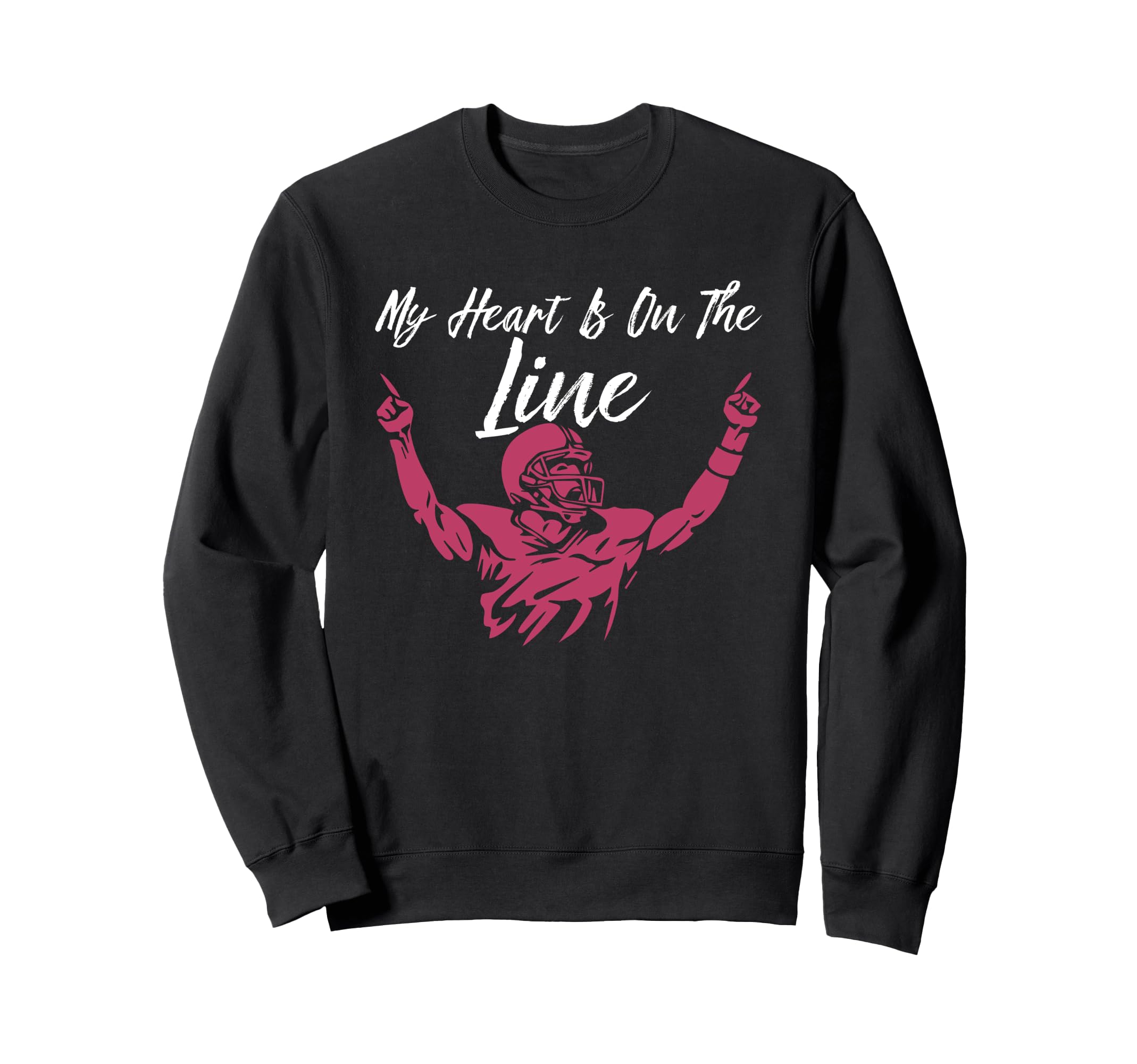 My Heart Is Line Football Lineman Sweatshirt - Aesthetic Graphic Men Women - T-Shirt, Sweatshirt, Hoodie