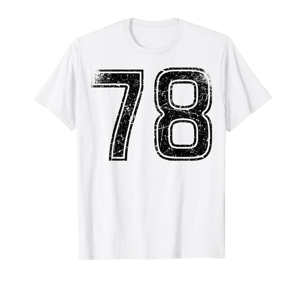 Black Sport Team Number 78 T-Shirt - Trendy Graphic Unisex - T-Shirt, Sweatshirt, Hoodie