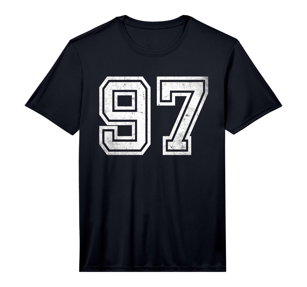 Distressed Number 97 Sport White Number T-Shirt - Graphic Print for Adults - T-Shirt, Sweatshirt, Hoodie