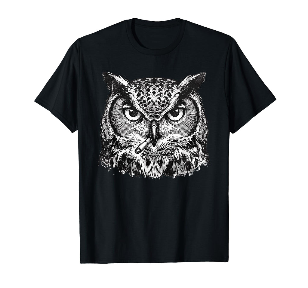 Funny Owl Smoking Cigarette Meme T-Shirt - Aesthetic Graphic for Adults - T-Shirt, Sweatshirt, Hoodie