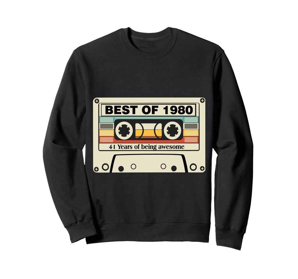Best 1980 41St Birthday Cassette Tape Sweatshirt - Trendy Graphic Unisex - T-Shirt, Sweatshirt, Hoodie