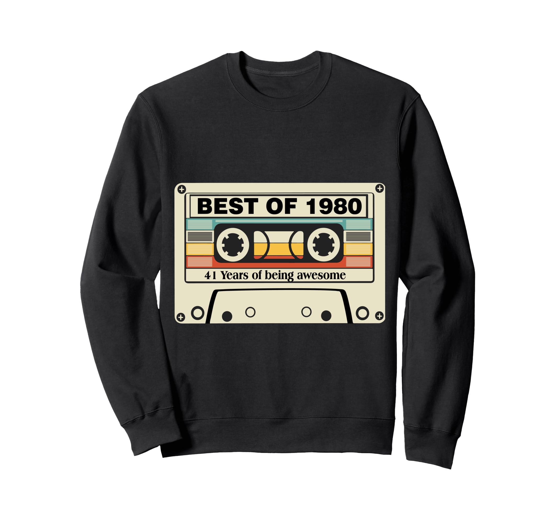 Best 1980 41St Birthday Cassette Tape Sweatshirt - Trendy Graphic Unisex - T-Shirt, Sweatshirt, Hoodie