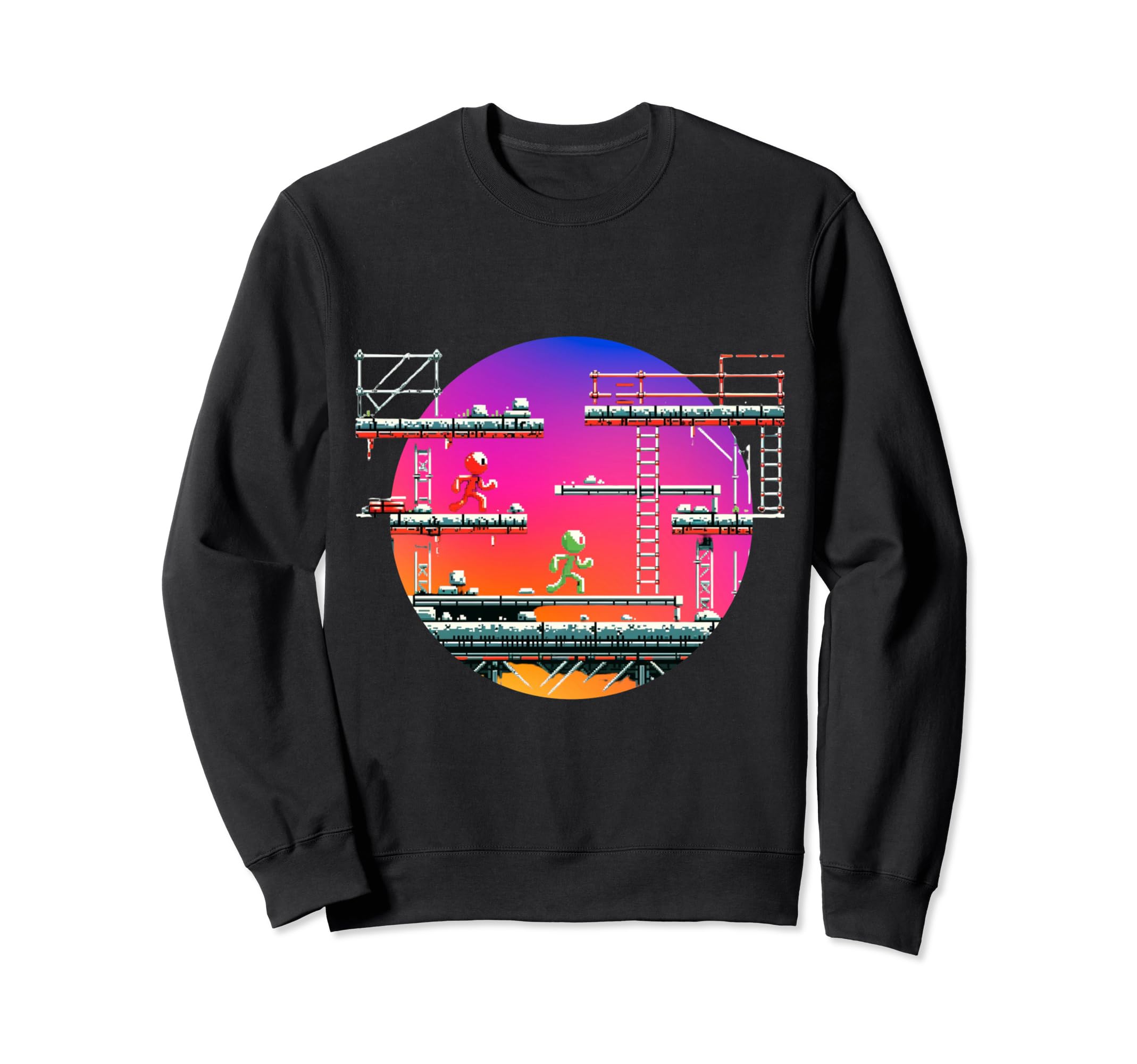 Arcade Run 8 Bit Pixel Gaming Sweatshirt - Streetwear Style Unisex - T-Shirt, Sweatshirt, Hoodie