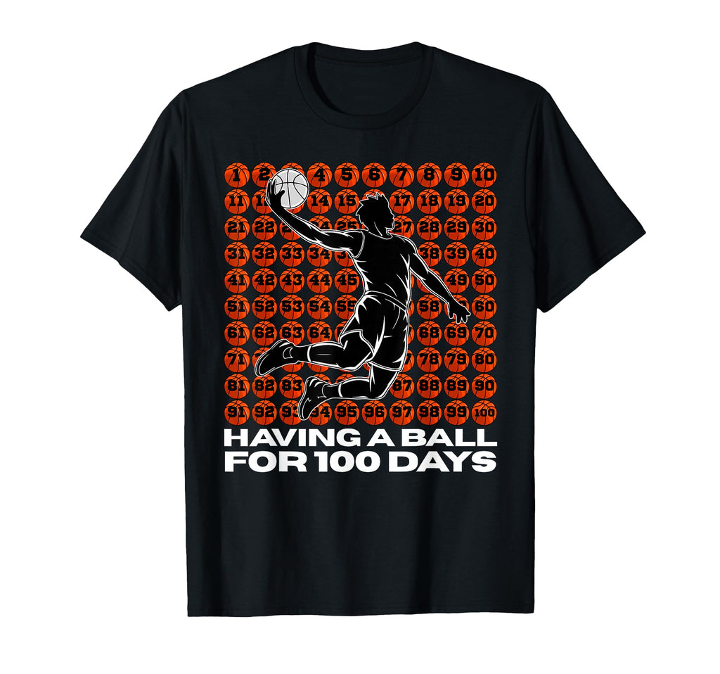 100 Days School Basketball Sport Teachers T-Shirt - Graphic Print Unisex - T-Shirt, Sweatshirt, Hoodie