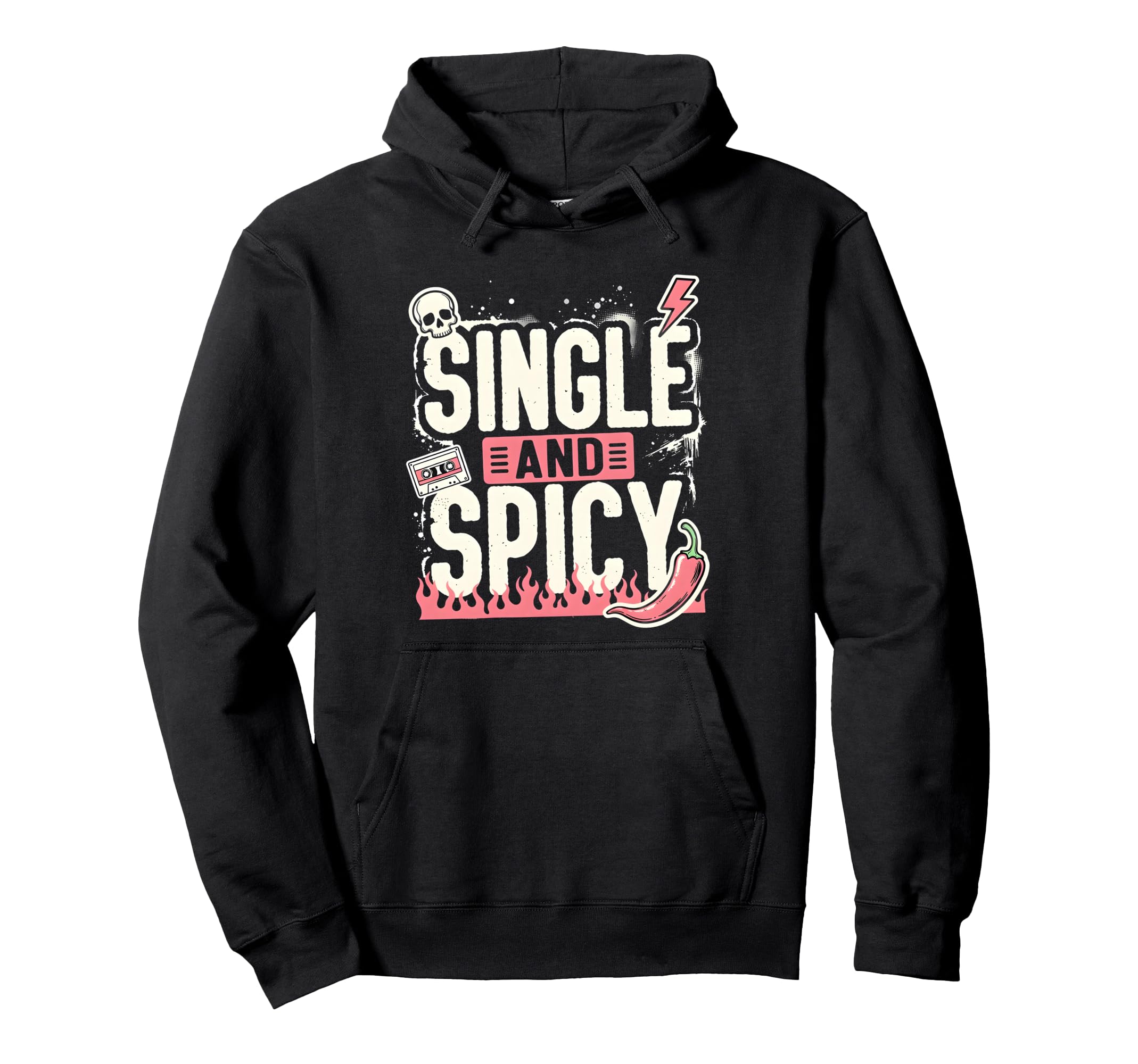 Single And Spicy Funny Cassette Hoodie - Casual Everyday Wear for Adults - T-Shirt, Sweatshirt, Hoodie