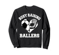 Busy Raising Ballers Soccer Hockey Heart Sweatshirt - Graphic Print Unisex - T-Shirt, Sweatshirt, Hoodie