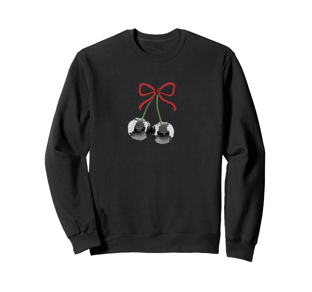 Maroon Red Bow Disco Cherry Balls Sweatshirt - Minimalist Print Men Women - T-Shirt, Sweatshirt, Hoodie