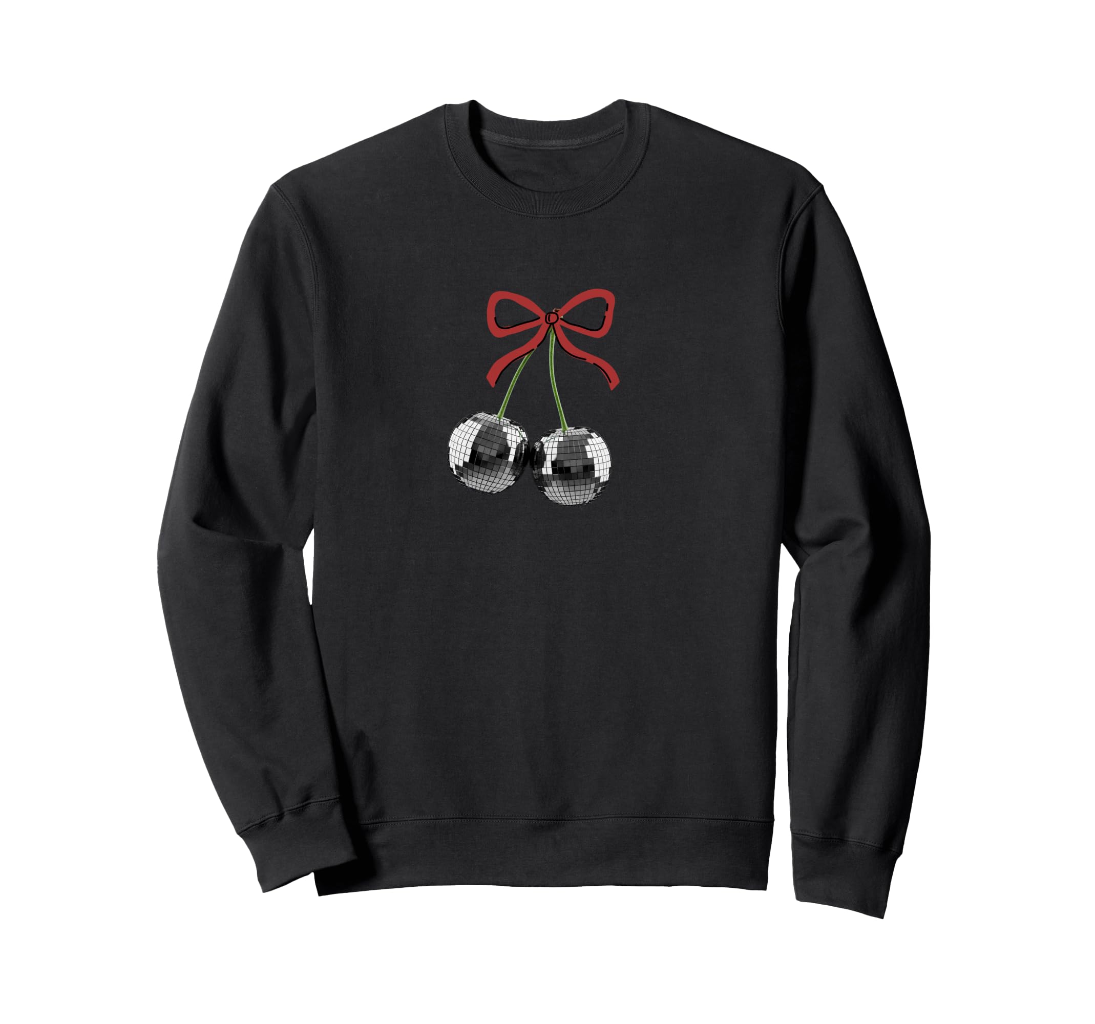 Maroon Red Bow Disco Cherry Balls Sweatshirt - Minimalist Print Men Women - T-Shirt, Sweatshirt, Hoodie